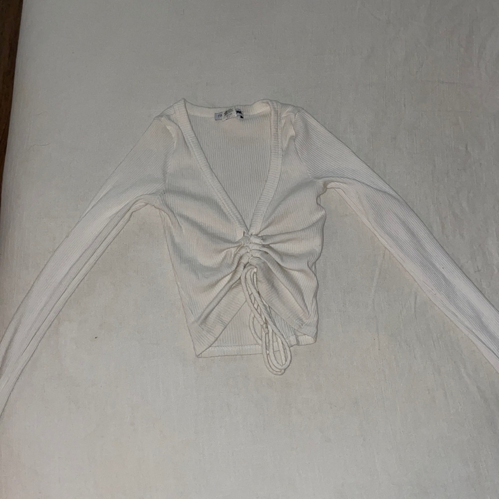Ribbed long sleeve Scrunch crop top
